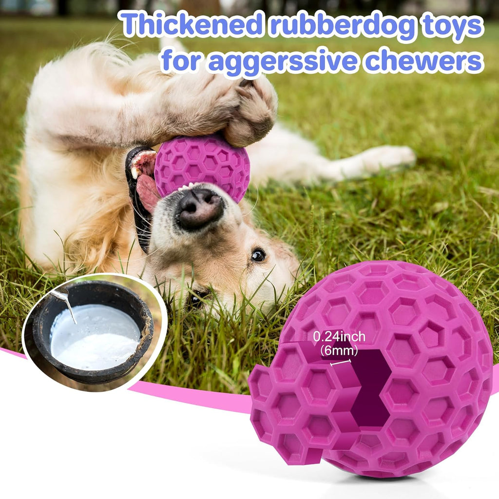 Tough Squeaky Dog Balls Puppy Toys, Interactive Dog Toys for Small Dogs, Puppy Chew Toys for Teething and Relax, Dogs Chew Toy Small Balls Dog Toys for Small Breed, Outdoor Dog Toy for Dogs