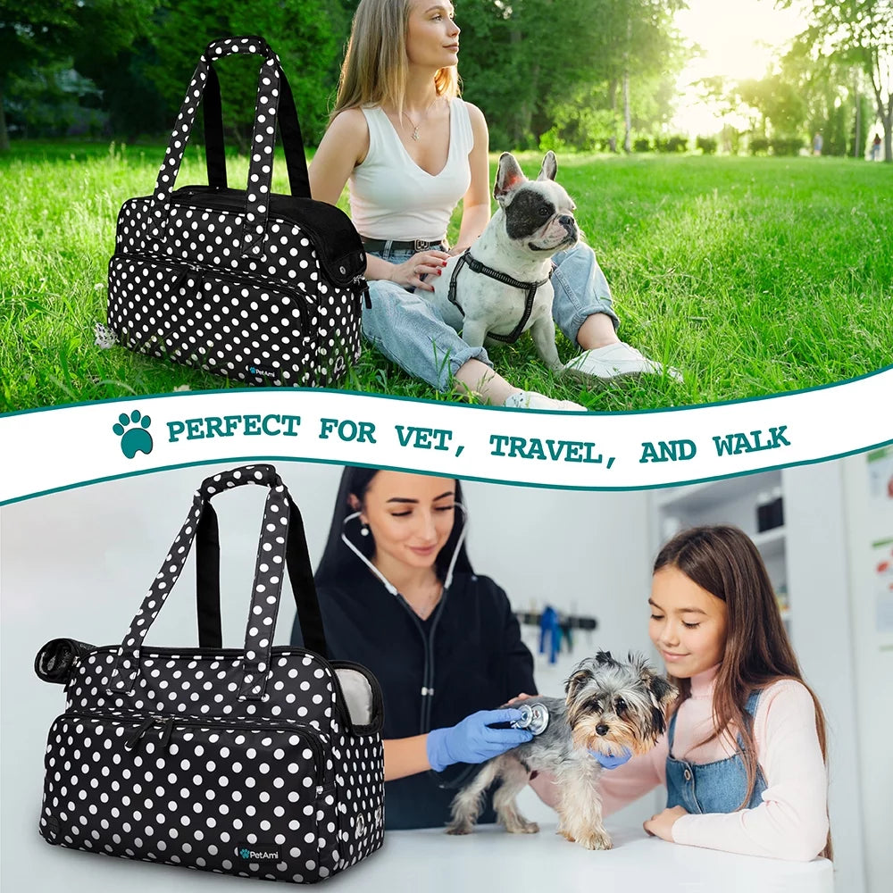 Mesh dog purse carrier, mesh panel airflow detail