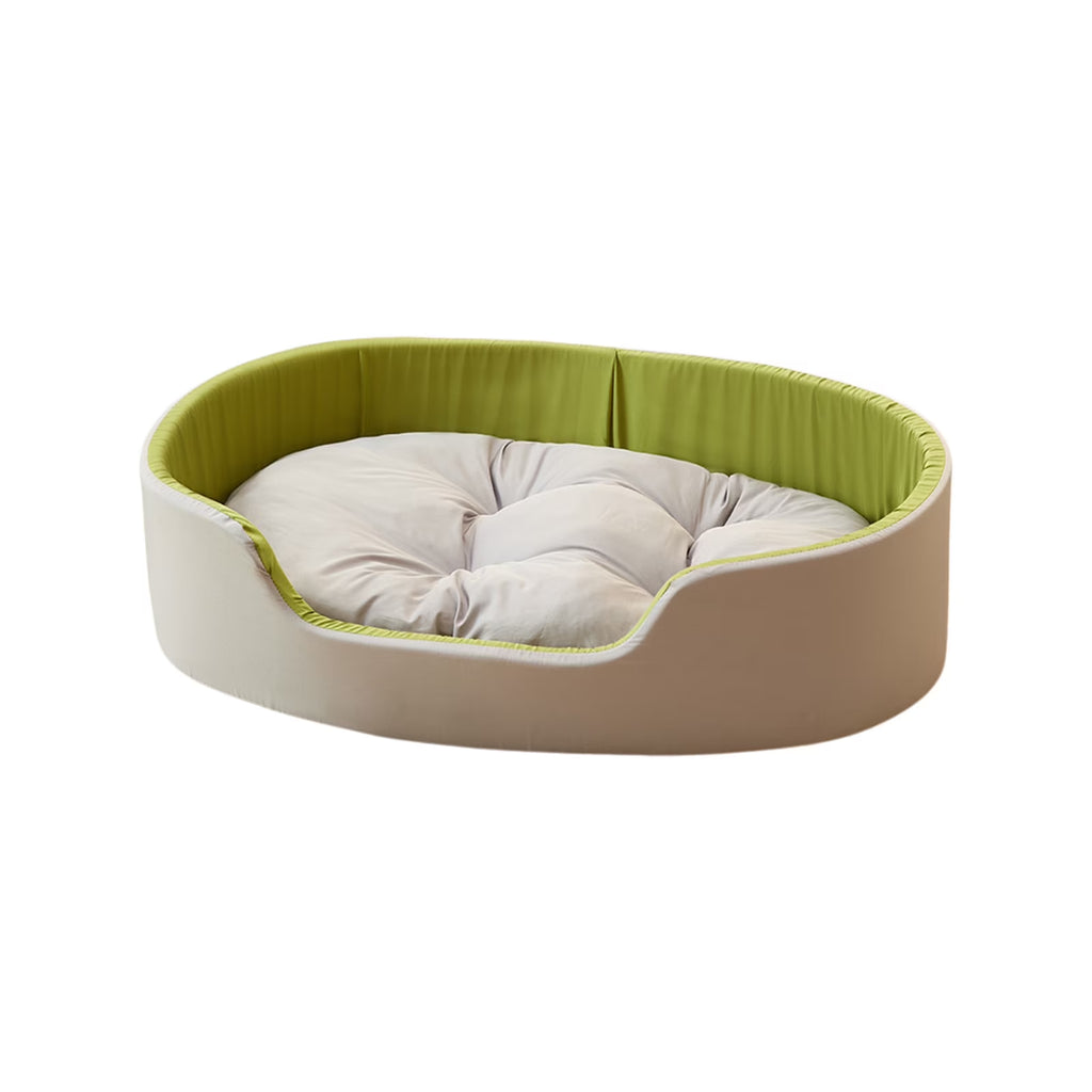 Reversible plush dog bed, top view