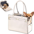 Quilted dog purse carrier, front view