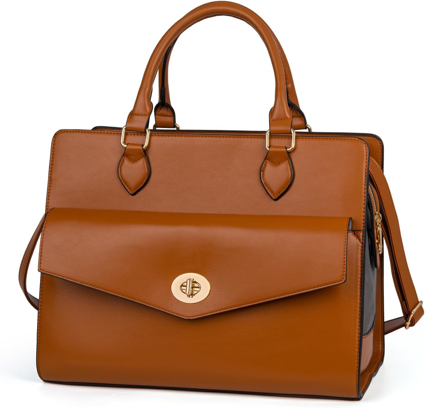 Leather-look pet carrier purse, main view