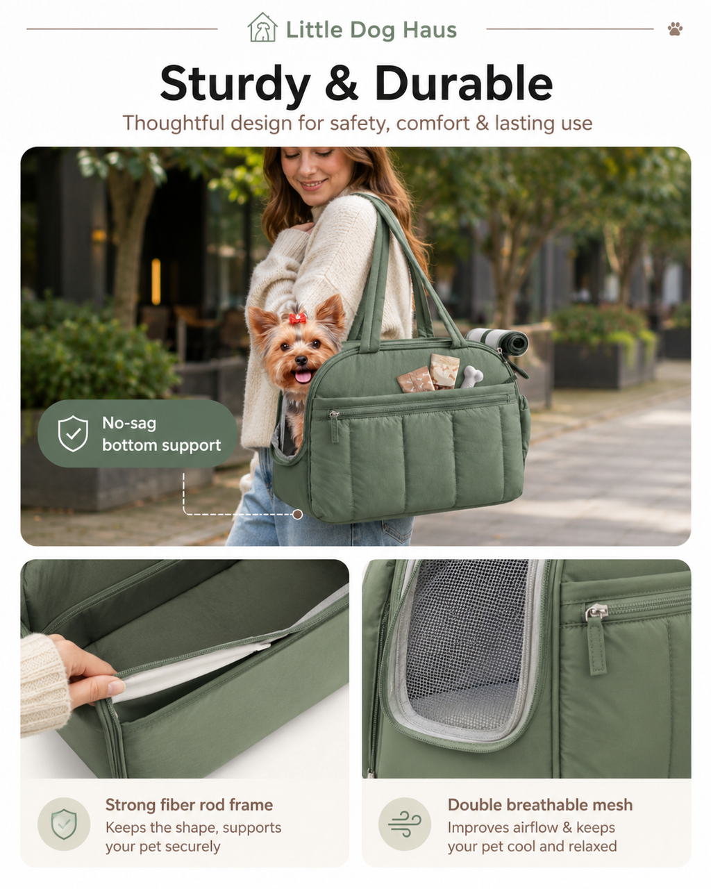 The Cozy Carry Quilted Dog Carrier Tote