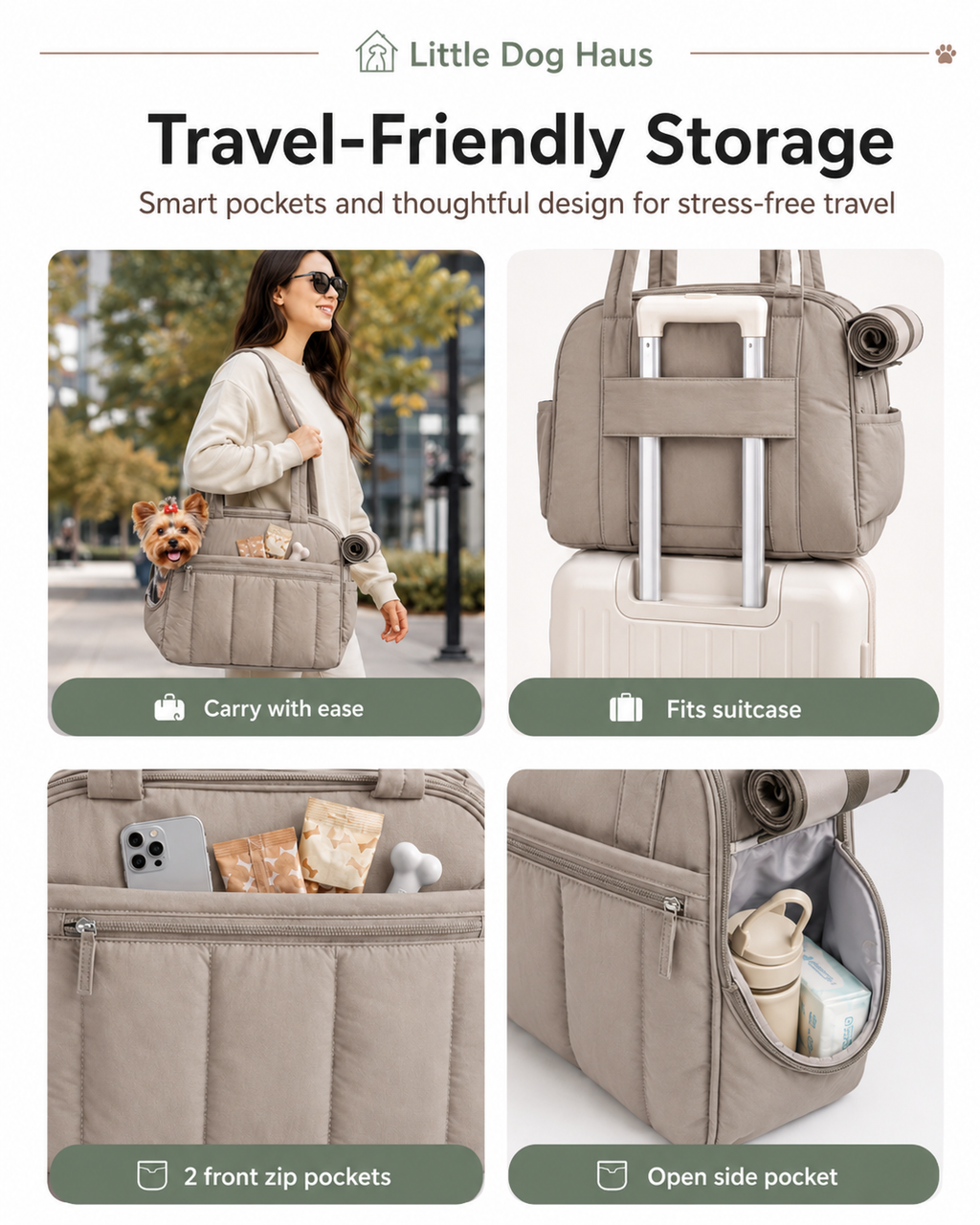 The Cozy Carry Quilted Dog Carrier Tote