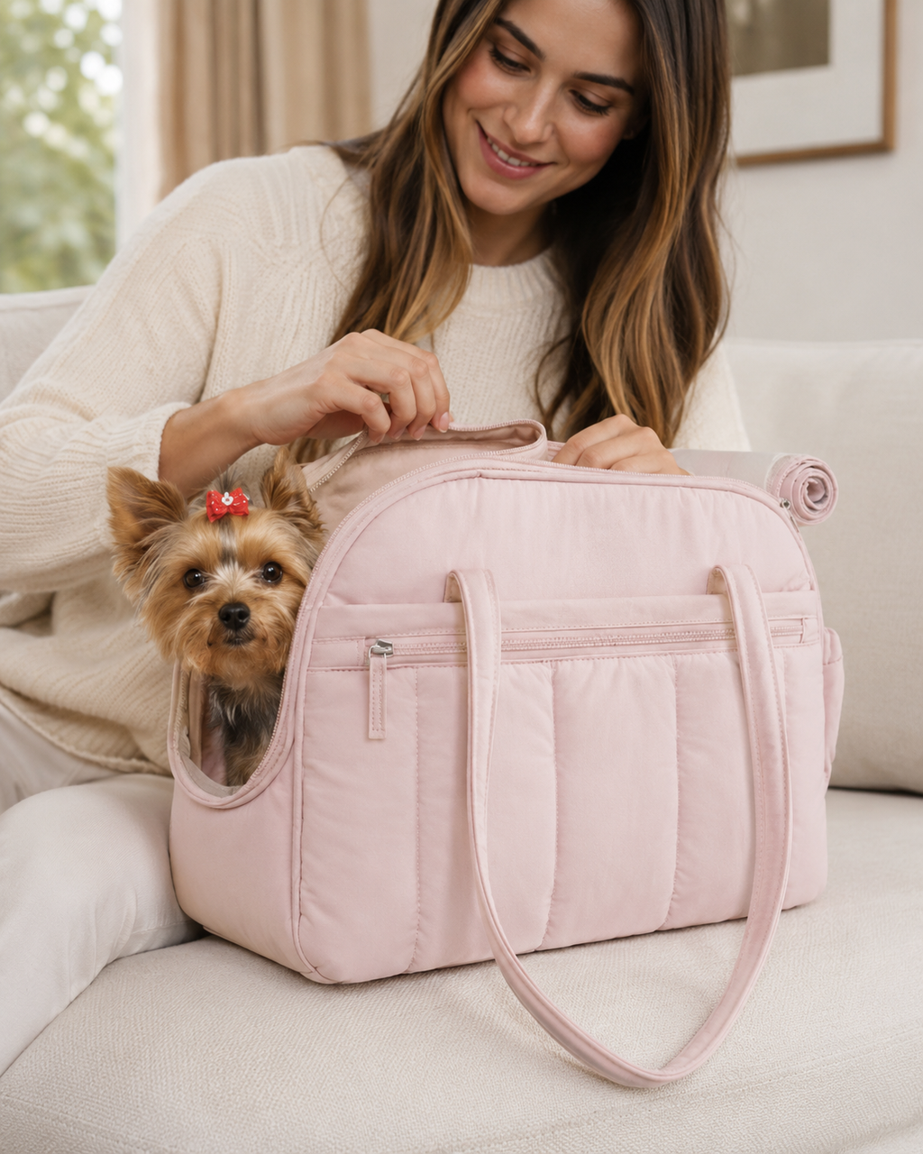 The Cozy Carry Quilted Dog Carrier Tote