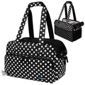 Breathable mesh dog purse carrier with sherpa bed insert, main view