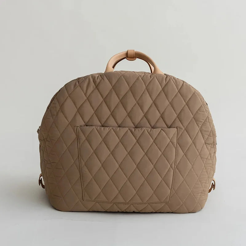 Signature carrier tote, beige color option
