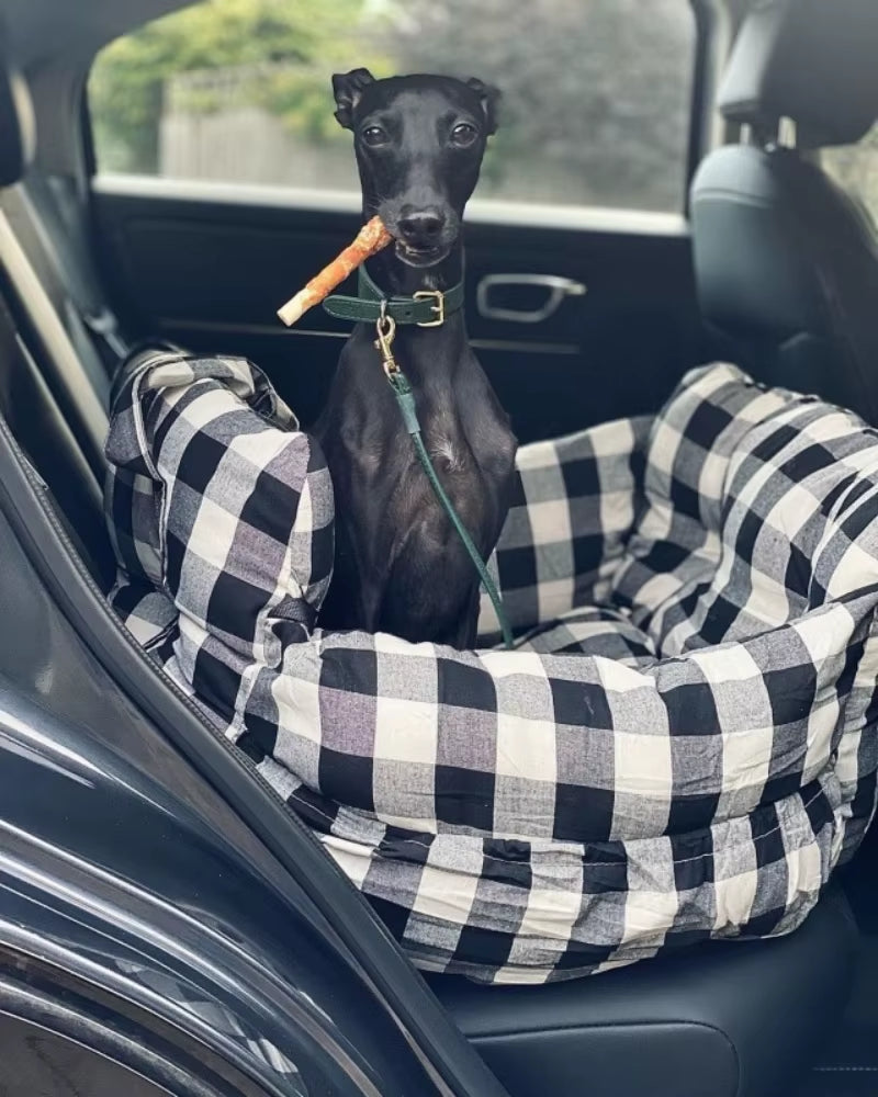 Dog car booster seat, non-slip base view